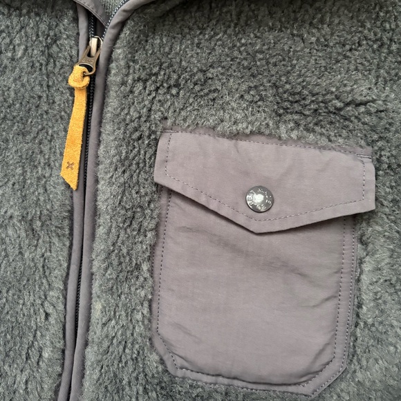 Best Made Co. Wool Sherpa Zip Up Fleece with Leather Pulls, Men’s XS, Dark Grey. - Picture 5 of 6